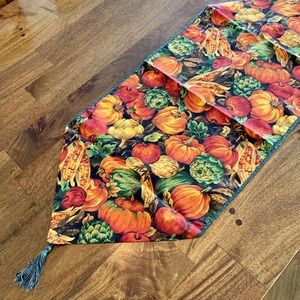 🌳 Pumpkin Table Runner Fall Harvest Decor 34"x14"